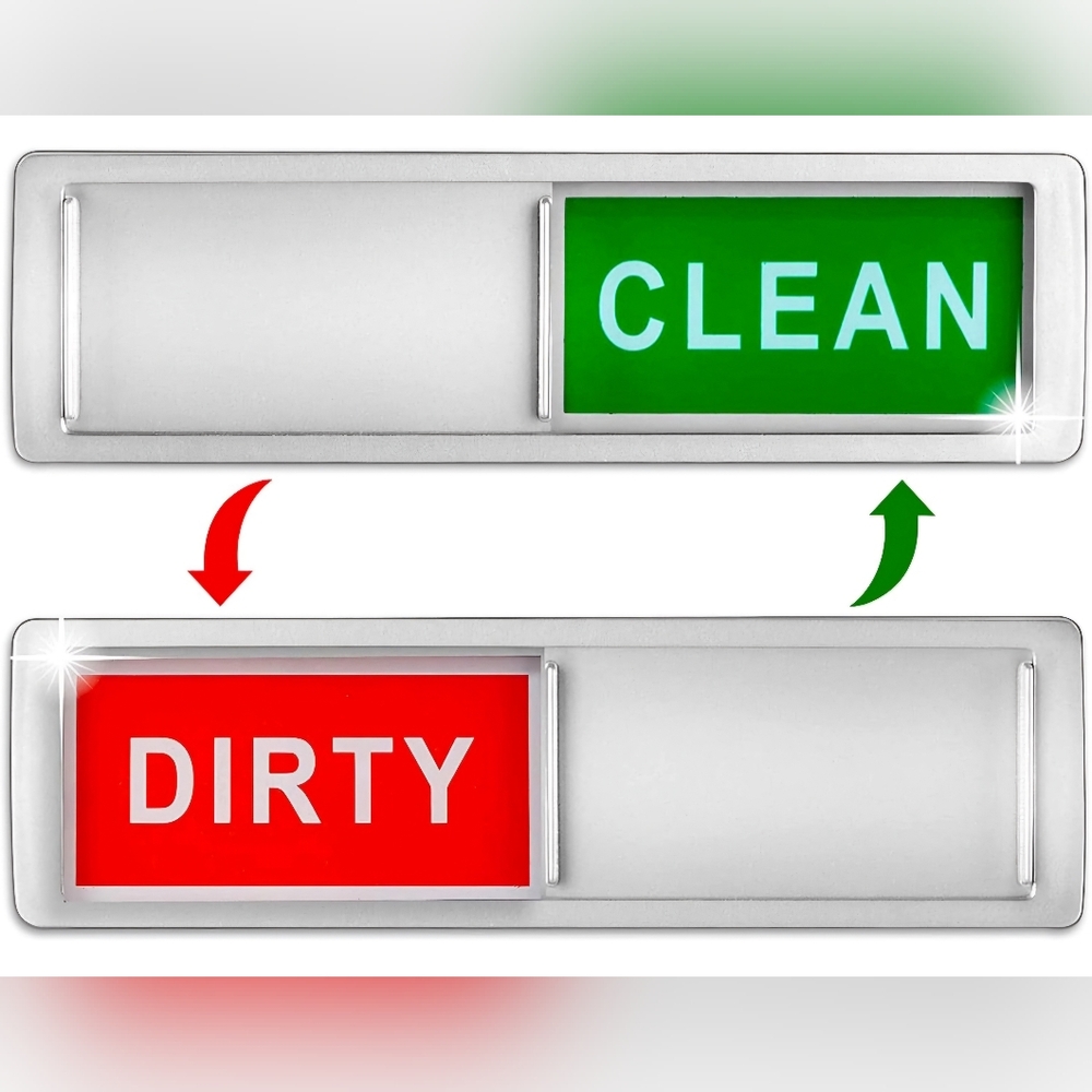 Green & Silver Clean/Dirty Dishwasher Magnets